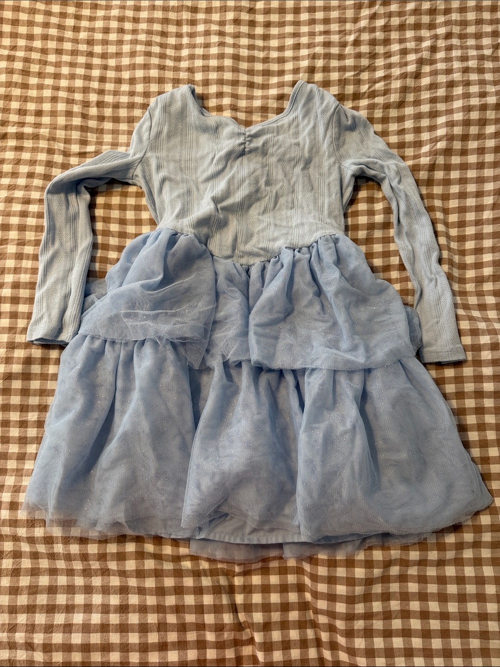 Gymboree Light Blue Long-Sleeve Tulle Tiered Dress